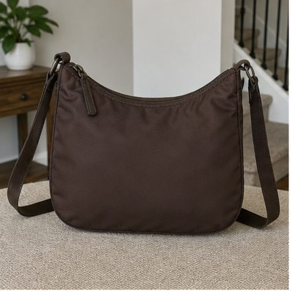 Tan Nylon Crossbody Bag
